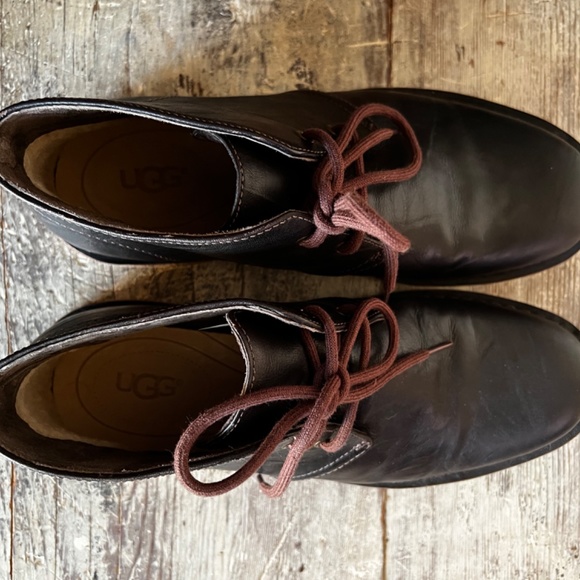 UGG Dark Brown Leather Leighton Chukka Boots main image 7